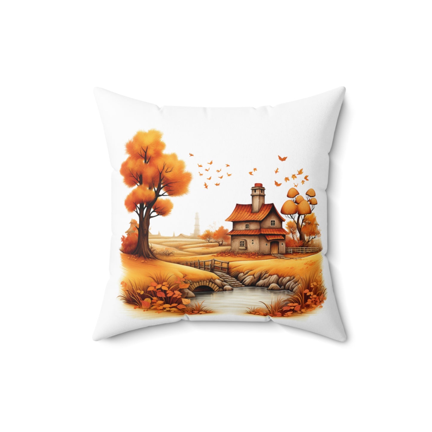 Country Fall Home Decor Square Pillow