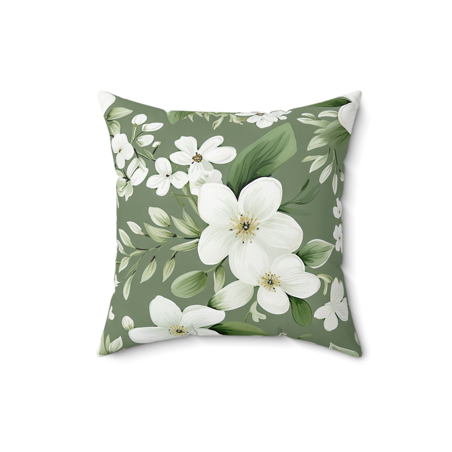 Sage Green Floral Accent Cushion