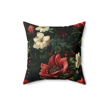 Festive Fusion Spun Polyester Square Pillow – Holiday Accent Decor