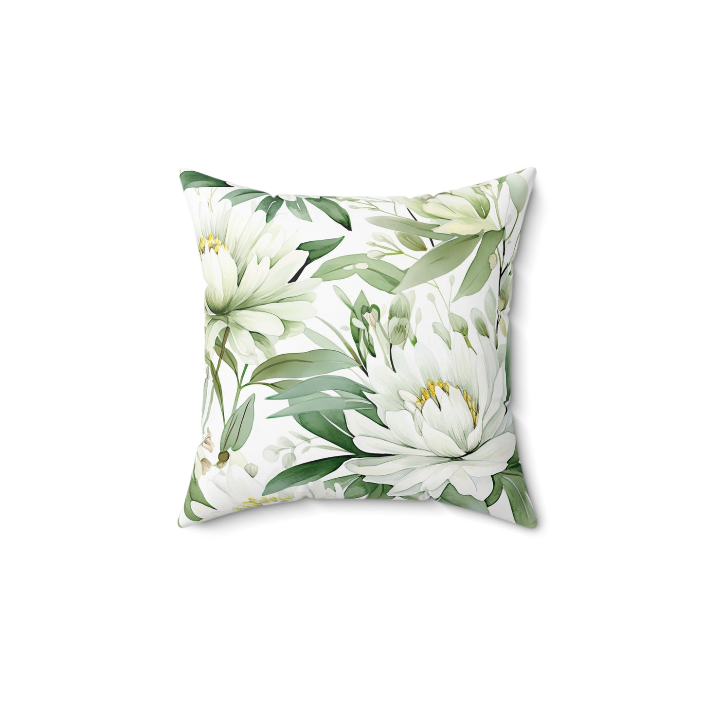 Sage Green Floral Accent Cushion