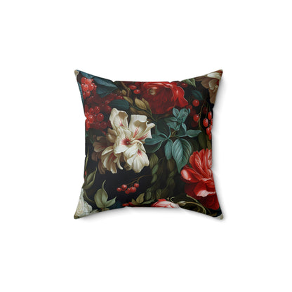 Festive Fusion Spun Polyester Square Pillow – Holiday Accent Decor