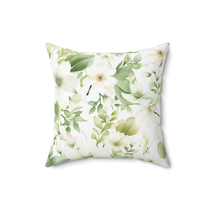 Sage Green Floral Accent Cushion