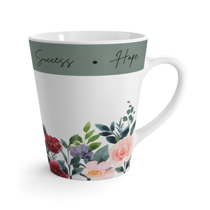 Floral Latte Mug, Happy Mug, Mug Gift