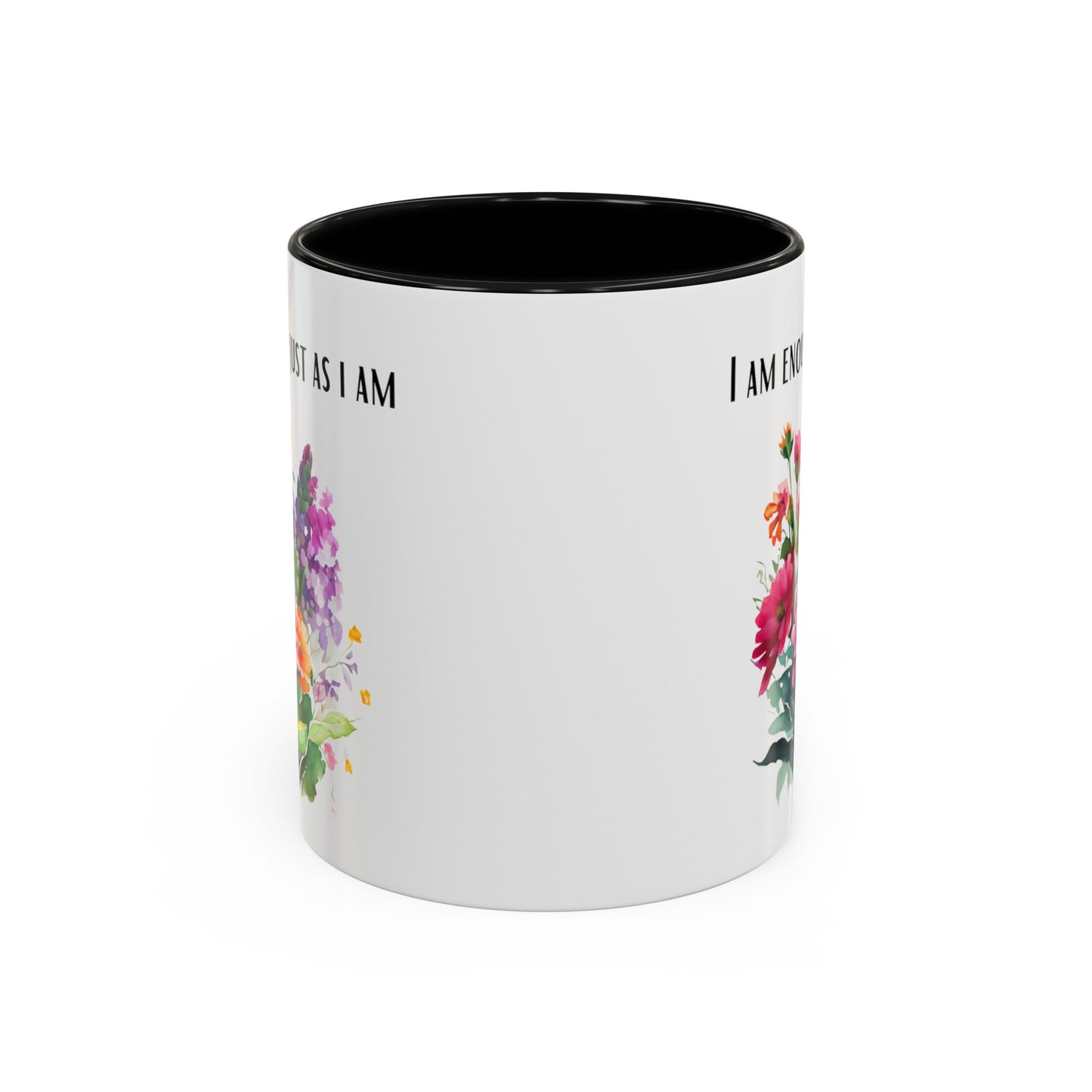 Affirmation Mug - I am enough, just as I am, Accent Coffee Mug (11oz)