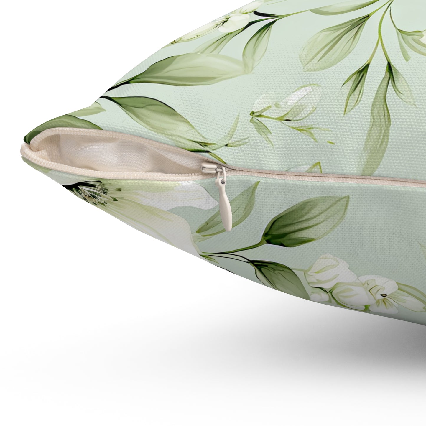 Sage Green Floral Accent Cushion