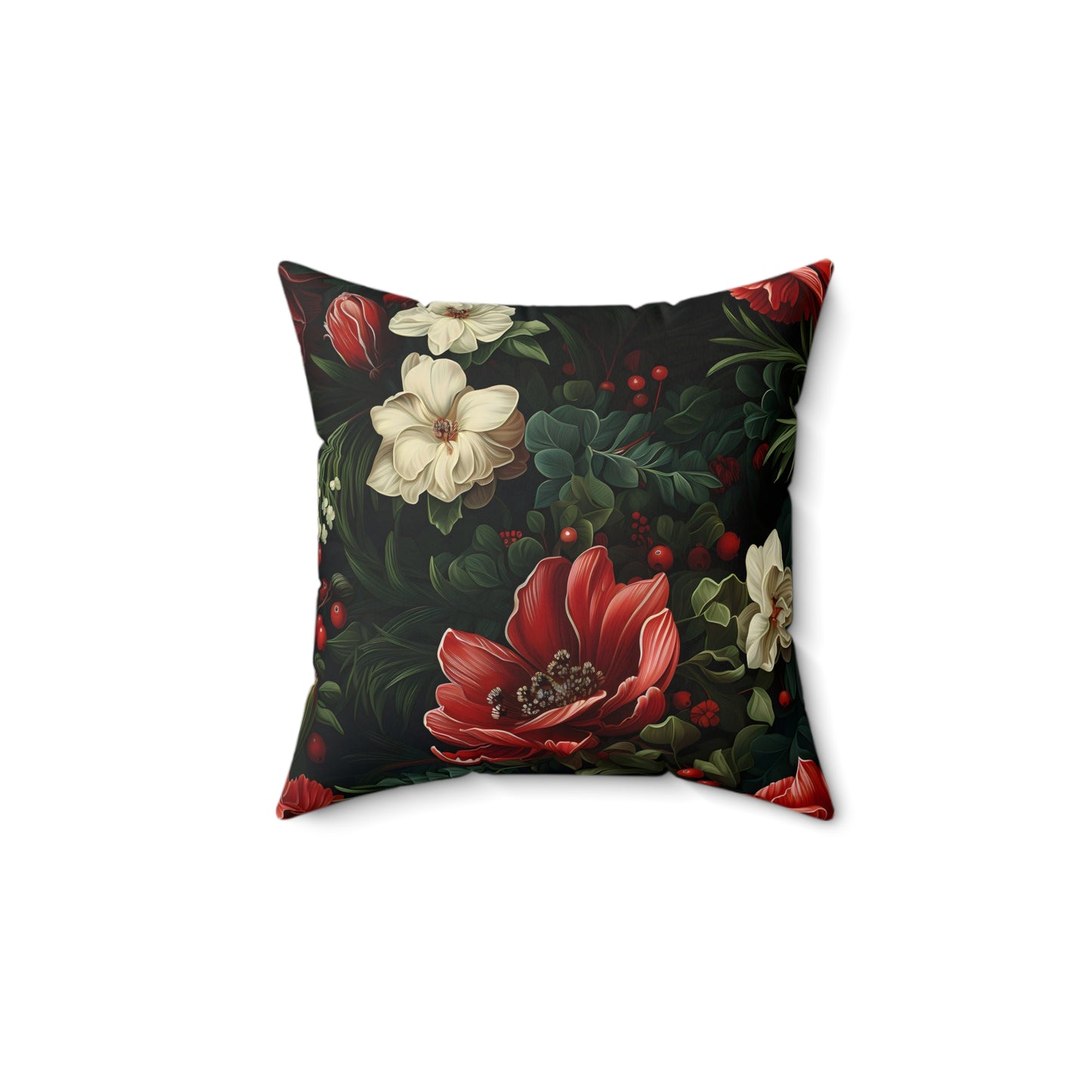 Festive Fusion Spun Polyester Square Pillow – Holiday Accent Decor