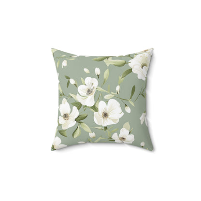 Sage Green Floral Accent Cushion