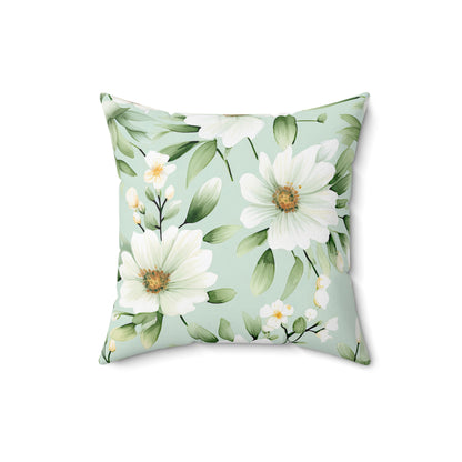 Sage Green Floral Accent Cushion