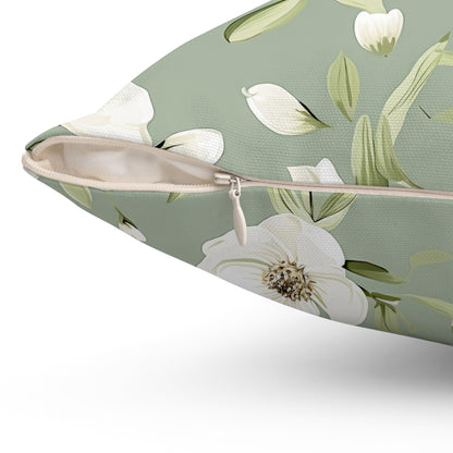 Sage Green Floral Accent Cushion