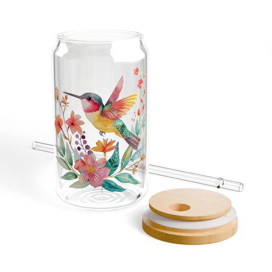 Hummingbird Collection 16oz Sipper Glass 1