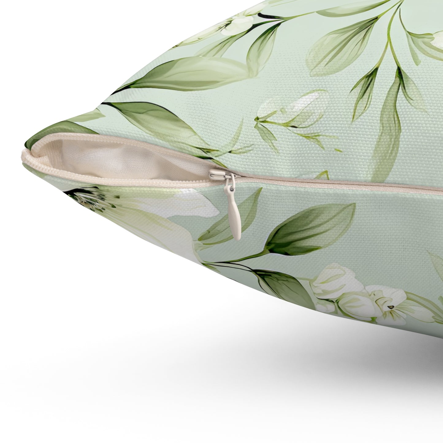 Sage Green Floral Accent Cushion