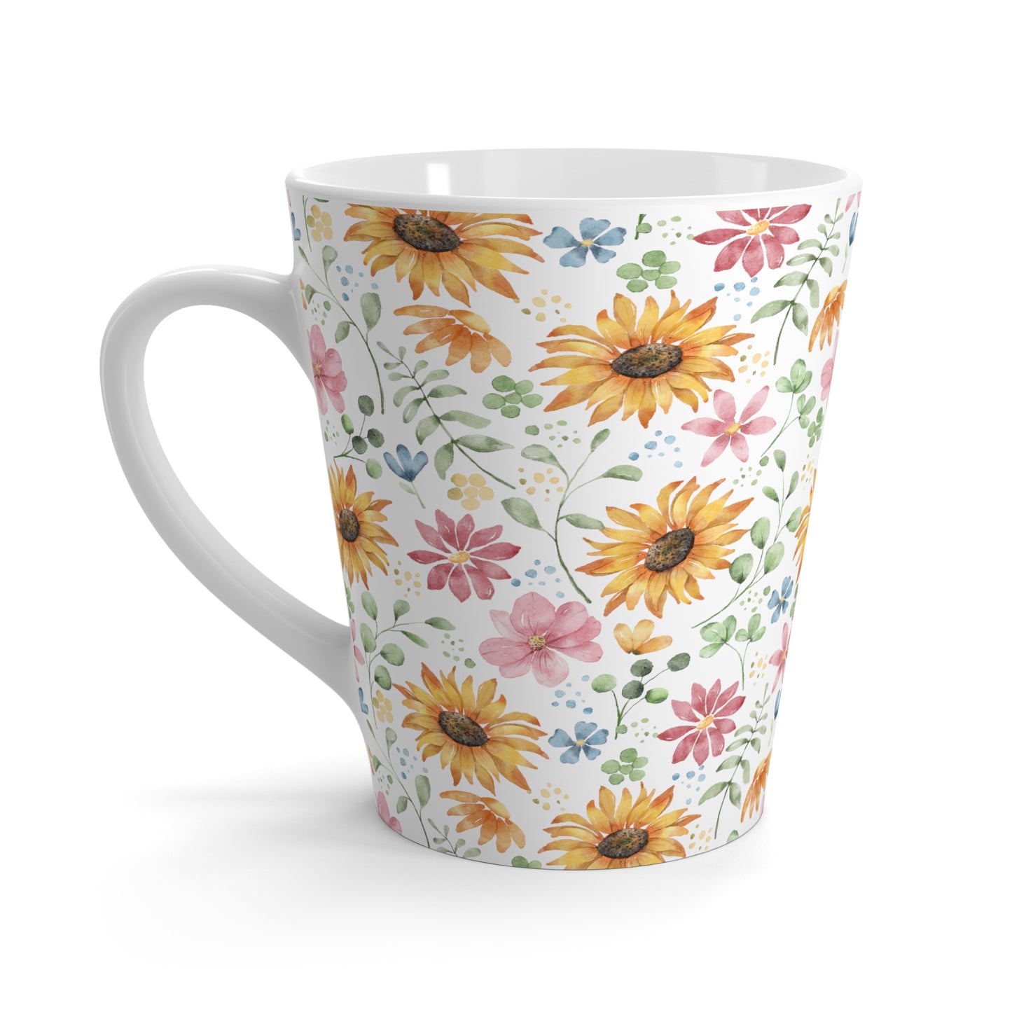 Bright Florals Wildflower Latte Mug, Happy Mug,