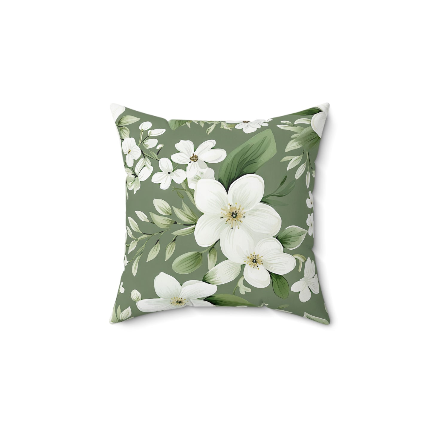 Sage Green Floral Accent Cushion