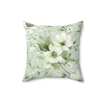 Sage Green Floral Accent Cushion