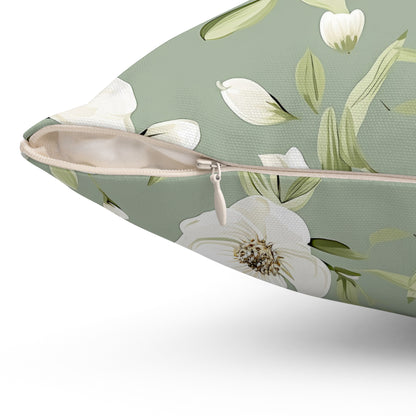 Sage Green Floral Accent Cushion