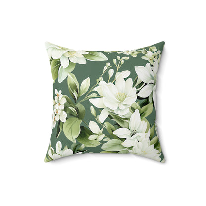 Sage Green Floral Accent Cushion