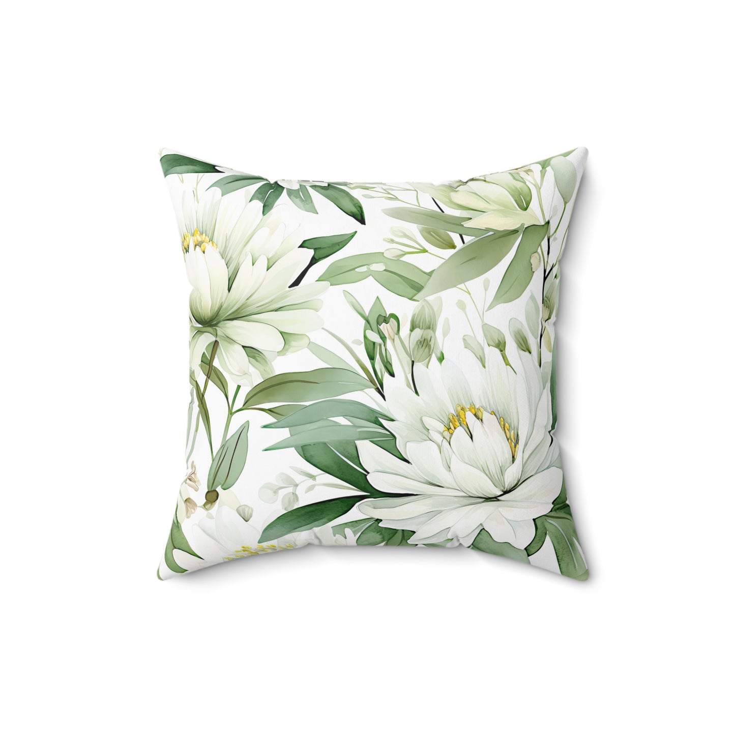 Sage Green Floral Accent Cushion