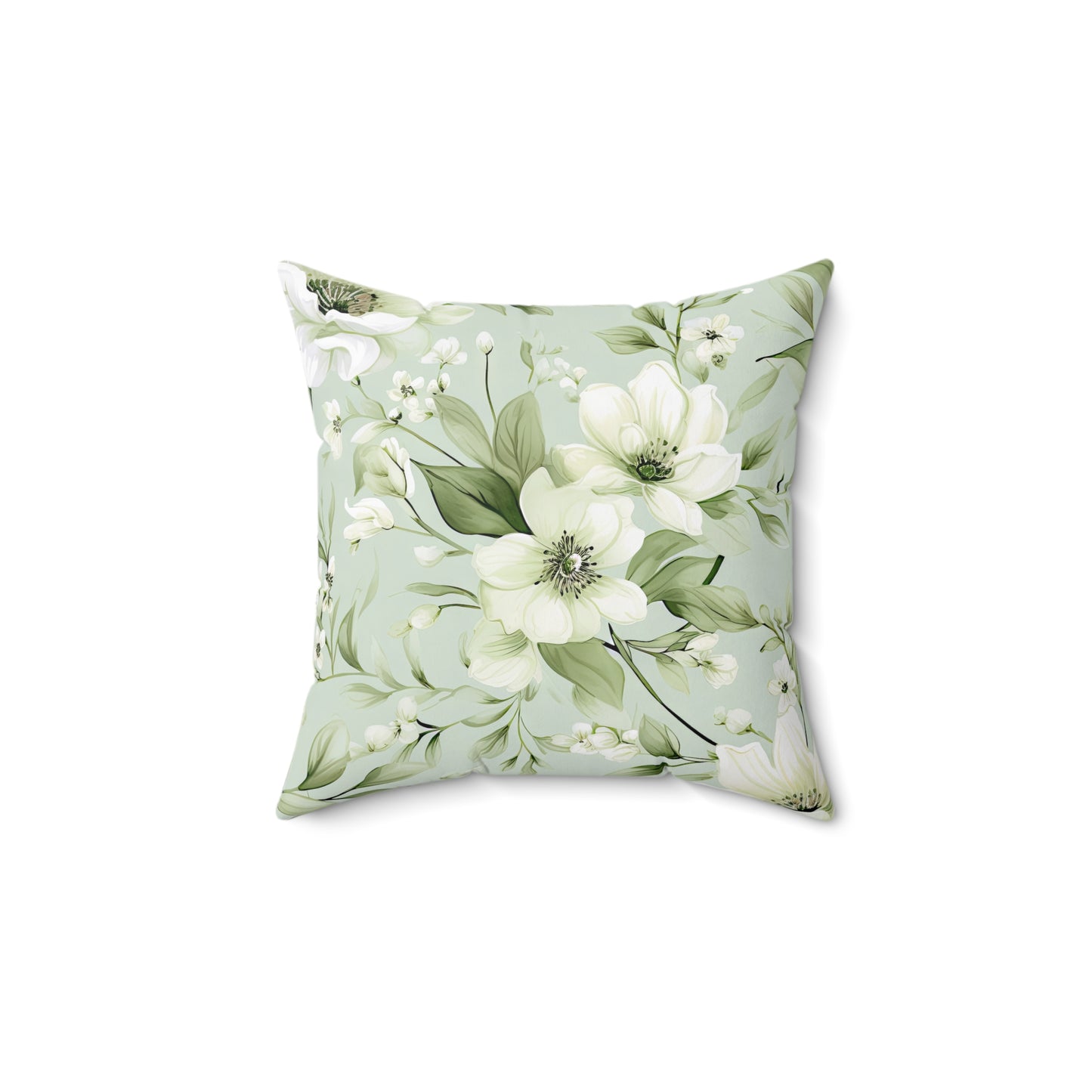 Sage Green Floral Accent Cushion