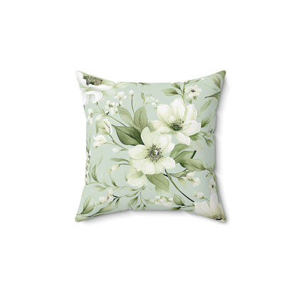 Sage Green Floral Accent Cushion