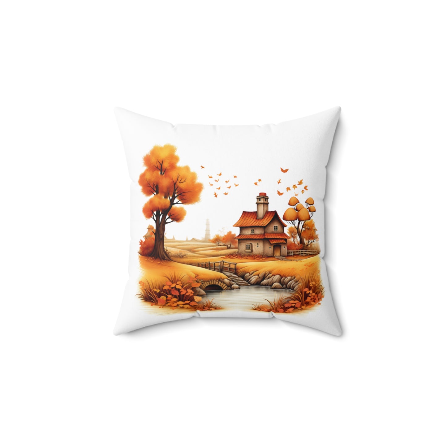 Country Fall Home Decor Square Pillow