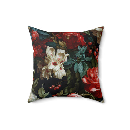 Festive Fusion Spun Polyester Square Pillow – Holiday Accent Decor