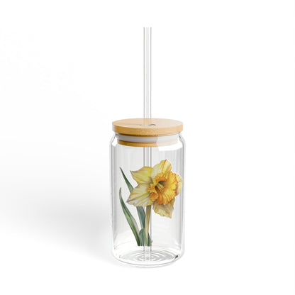 Personalized March Birthflower Daffodil 16oz Sipper Glass