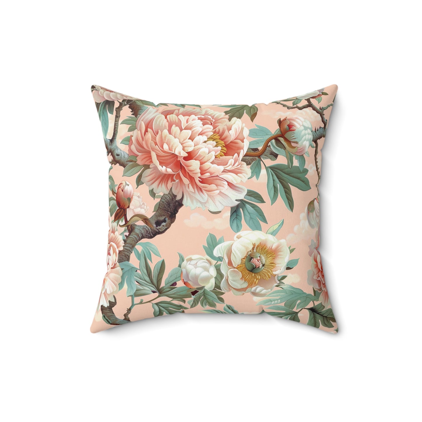 Peony Print Accent Cushion