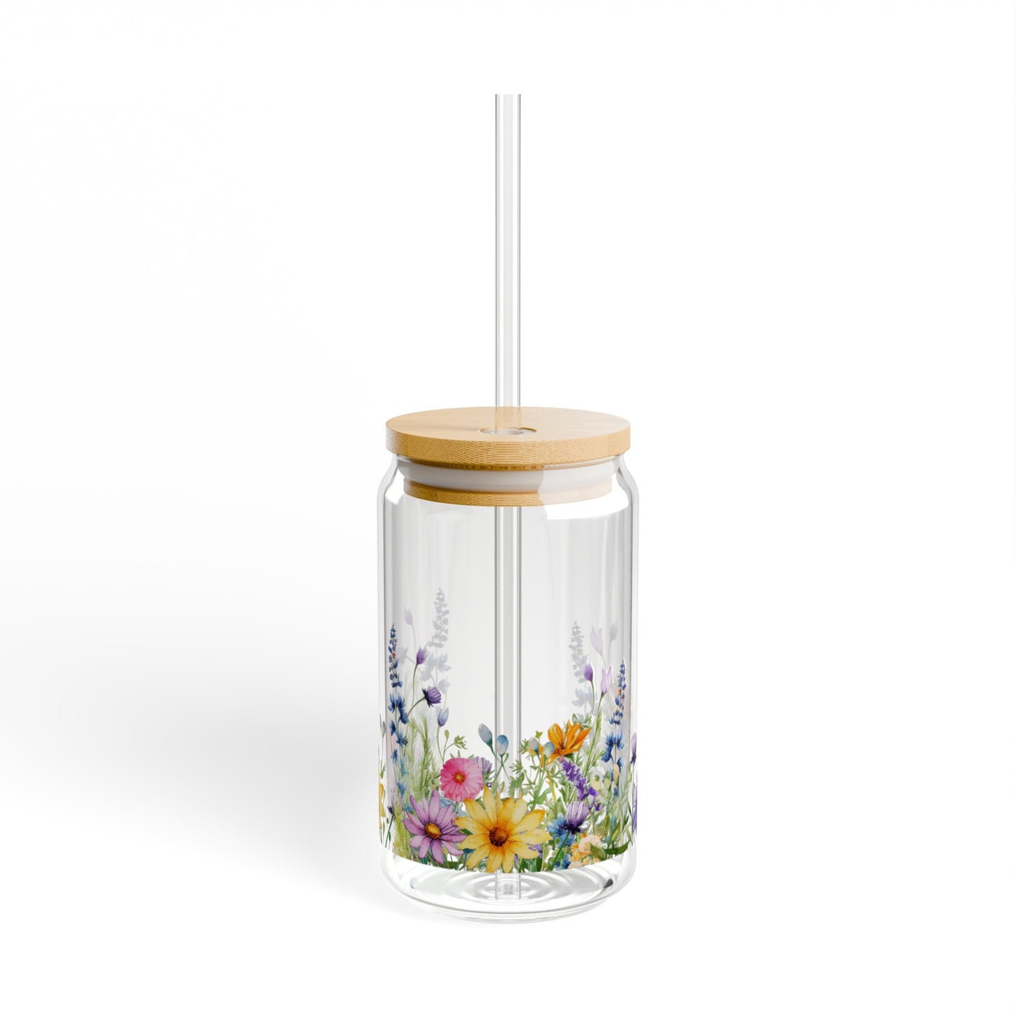 Wildflower Serenity Sipper Glass, 16oz