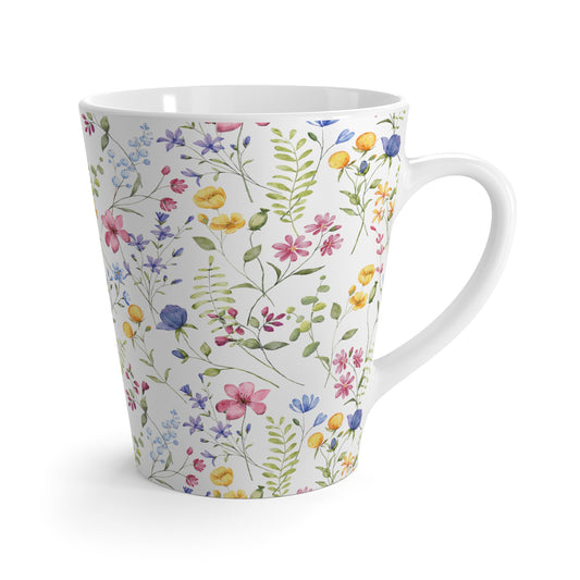 Bright Florals Wildflower Latte Mug, Happy Mug,