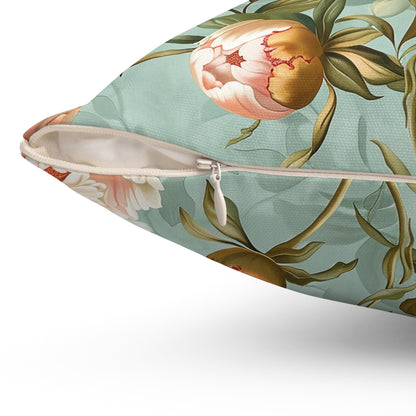 Peony Print Accent Cushion