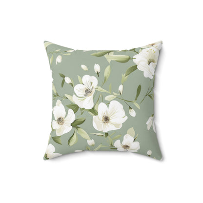 Sage Green Floral Accent Cushion