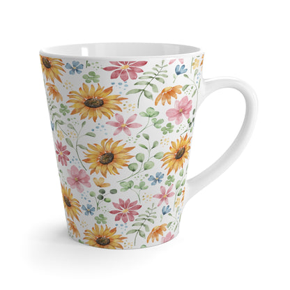 Bright Florals Wildflower Latte Mug, Happy Mug,