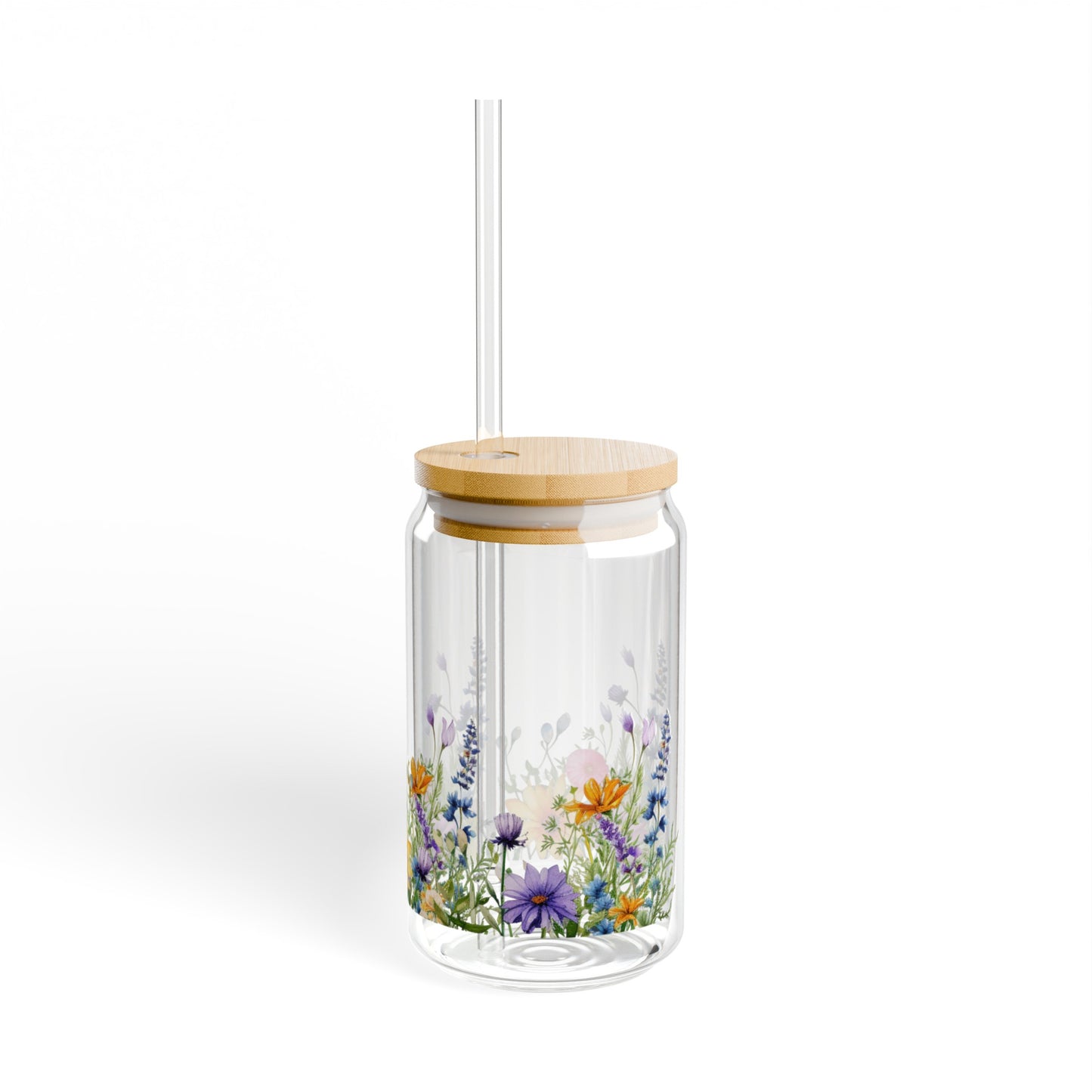 Wildflower Serenity Sipper Glass, 16oz