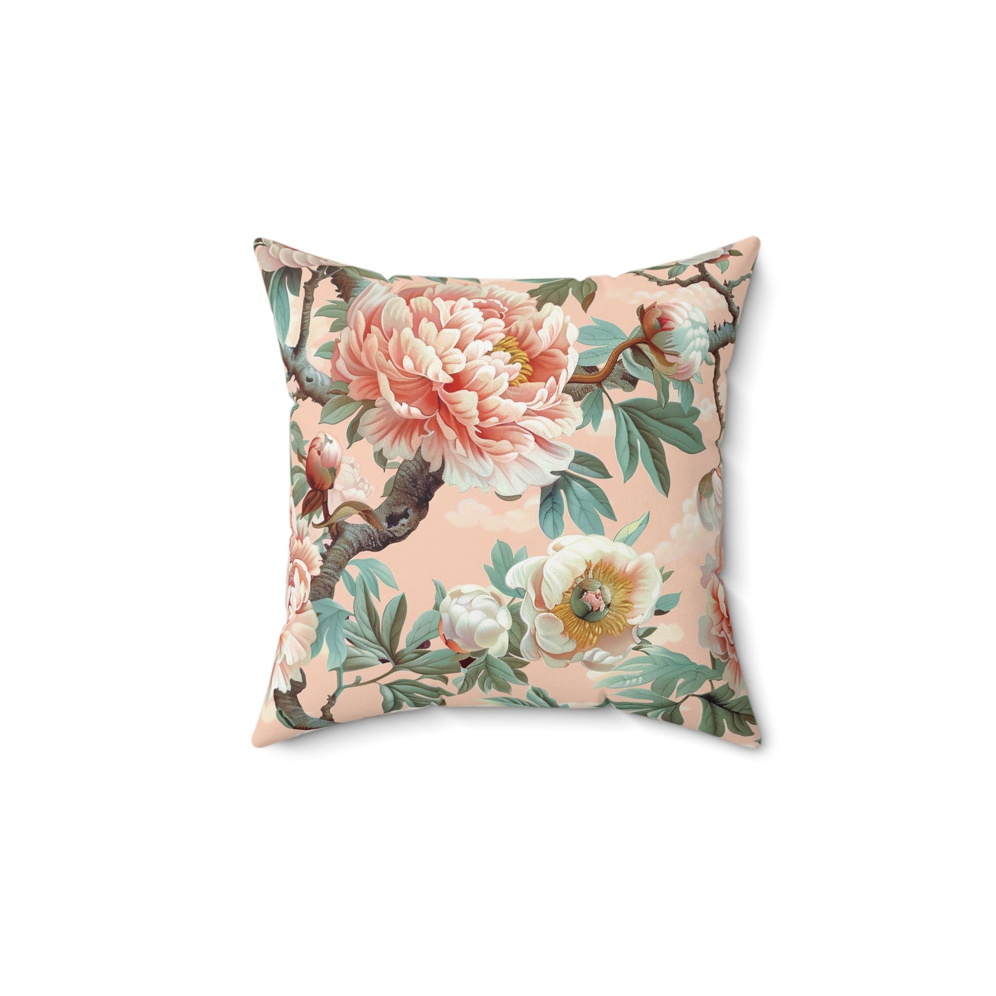 Peony Print Accent Cushion