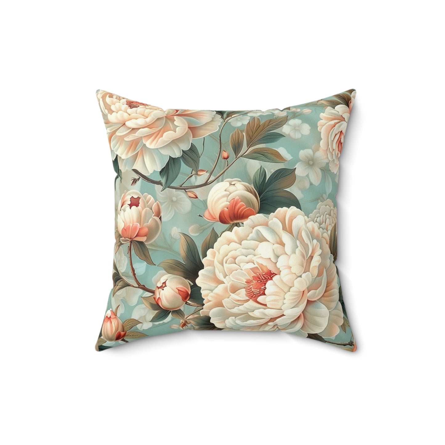 Peony Print Accent Cushion