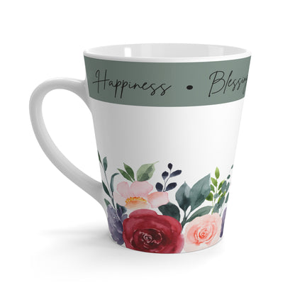 Floral Latte Mug, Happy Mug, Mug Gift