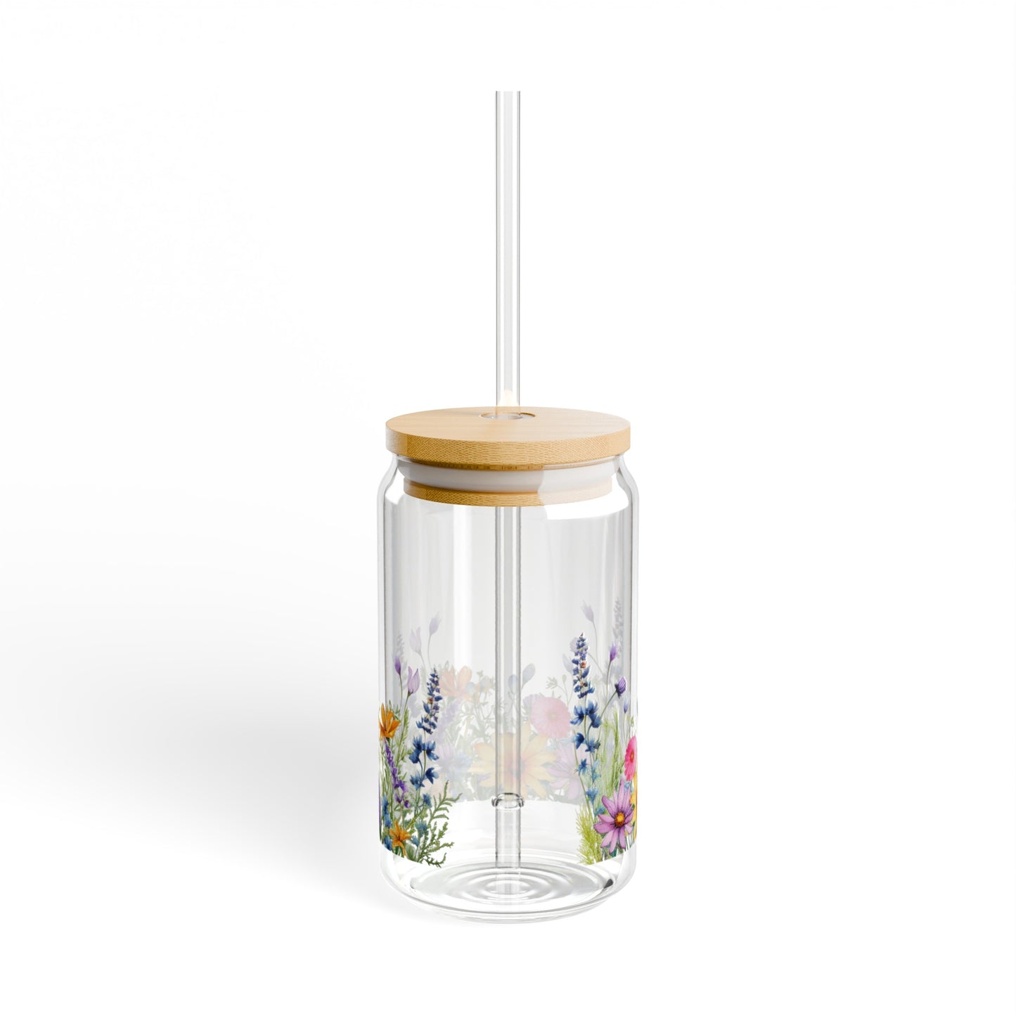 Wildflower Serenity Sipper Glass, 16oz