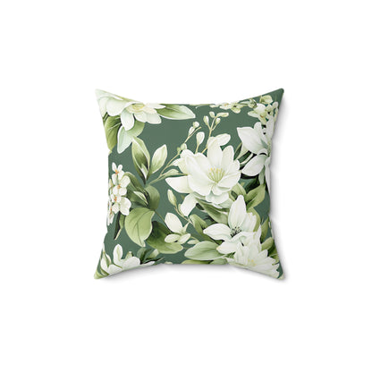 Sage Green Floral Accent Cushion